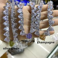 Fashion Heart Copper Diamond Necklace sku image 19
