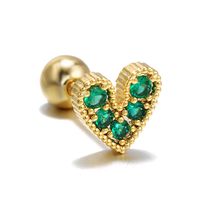 Moon Green Zircon Screw Ball Piercing Ear Bone Earring sku image 11