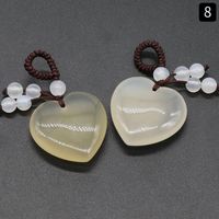 Agate Crystal Semi-precious Stones Love Woven Pendant Heart-shaped Keychain Natural Stone Peach Heart Pendant sku image 9