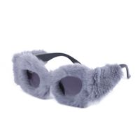 Fashion Ruffian Plush Fashion Cat Eye Sunglasses Wholesale Sunglasses sku image 1