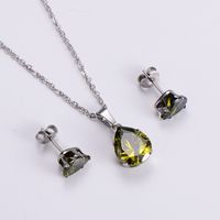 Stainless Steel 18K Gold Plated Diamond Zircon sku image 7