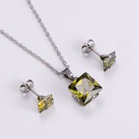 Stainless Steel 18K Gold Plated Diamond Zircon sku image 4