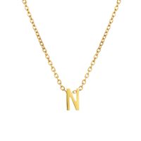 Cadena De Clavícula Con Colgante De Corazón Brillante De Acero Titanio Con 26 Letras Inglesas Simples Para Mujer sku image 13