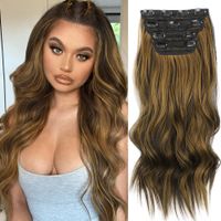 Synthetic Wig Long Curly Wig Female Hair Wig Set Four-piece Set Hairpiece Clip Chemical Fiber Hair Extension main image 2