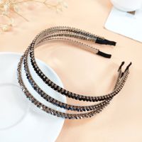 Fashion Simple Crystal Inlay Diamond Thin Edge Hairband main image 5