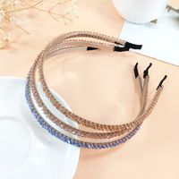 Fashion Simple Crystal Inlay Diamond Thin Edge Hairband main image 6