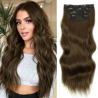 Synthetic Wig Long Curly Wig Female Hair Wig Set Four-piece Set Hairpiece Clip Chemical Fiber Hair Extension sku image 4