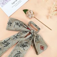 2022 New Fashion Silk Scarf Hairpin Retro Hair Accessories Ribbon Bow Headdress main image 8