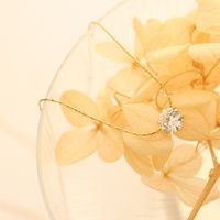 Mode Ornament Einzigen Diamant Schlüsselbein Kette Zirkon Halskette Titan Stahl 18k Gold Überzug main image 1