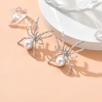 1 Pair Ig Style Cool Style Spider Plating Inlay Alloy Pearl Ear Studs main image 1