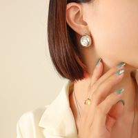Fashion U-shaped Ring Geometric Minimalist Winter Eardrop Earring Titanium Steel sku image 1