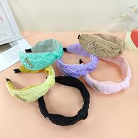 Fashion New Retro Pattern Knotted Letter-printing Cloth Wide Double-layer Headband main image 3
