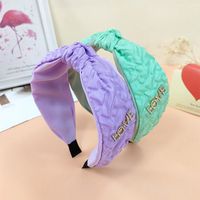 Fashion New Retro Pattern Knotted Letter-printing Cloth Wide Double-layer Headband main image 2