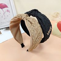 Fashion New Retro Pattern Knotted Letter-printing Cloth Wide Double-layer Headband main image 7