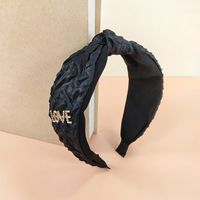 Fashion New Retro Pattern Knotted Letter-printing Cloth Wide Double-layer Headband sku image 1
