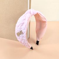 Fashion New Retro Pattern Knotted Letter-printing Cloth Wide Double-layer Headband sku image 5
