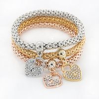 Elegant Princess Glam Heart Alloy Artificial Rhinestones National Day Easter Independence Day Women's Bracelets main image 3