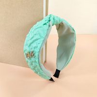 Fashion New Retro Pattern Knotted Letter-printing Cloth Wide Double-layer Headband sku image 6