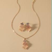 Formal Dress Accessories Merchant Gear Cover Ornament Diamond Opal Diamond-studded Necklace Earings Set main image 1
