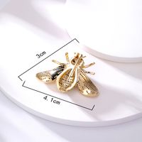 Broche De La Pequeña Abeja Del Zircon Dorado De 18k De Cobre De Moda sku image 1