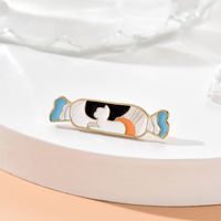 Cute Refreshing Candy Cute Cat Animal Clothes Decorative Brooch main image 2