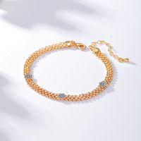 Simple Copper Material 18k Gold Flower Strap Chain Mesh Anklet main image 3