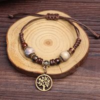 Fashion Creative Vintage Bracelet Ceramic Beaded Braided Rope Jewelry main image 2