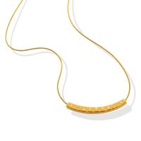 Fashion Pattern Road Clavicle Necklace Hollow Strip Titanium Steel Plated 18k Real Gold main image 2
