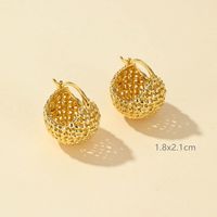 Fashion Retro Hollow Spherical Ear Clip Copper Earrings main image 4