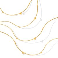 Fashion New Minimalist Heart Titanium Steel Gold-plated Collarbone Necklace main image 3