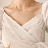 Fashion New Minimalist Heart Titanium Steel Gold-plated Collarbone Necklace sku image 3