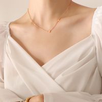 Fashion New Minimalist Heart Titanium Steel Gold-plated Collarbone Necklace sku image 1