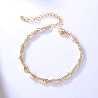 Simple Fashion Elegant Inlaid Zircon Exquisite Copper Plating 0.03 Μm Gold Bracelet main image 3