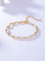 Simple Fashion Elegant Inlaid Zircon Exquisite Copper Plating 0.03 Μm Gold Bracelet main image 5