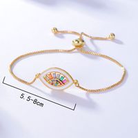 Einfacher Und Stilvoller Zug Zug, Stretch Kette, Farbige Augen, Eingelegt Mit Zirkon, Exquisiter Kupfer Beschichtung, 0,03 Μm Goldenes Armband main image 4