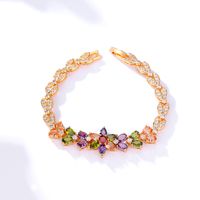 Simple Fashion All-match Elegant Pattern Inlaid Zircon Exquisite Plated Gold Bracelet main image 3