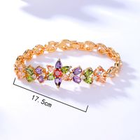 Simple Fashion All-match Elegant Pattern Inlaid Zircon Exquisite Plated Gold Bracelet main image 4