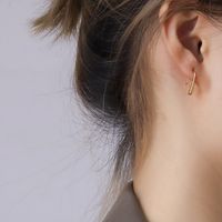 Mode Forme C Placage Acier Au Titane Pas D'incrustation Des Boucles D'oreilles sku image 7