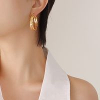 Fashion Graceful Wheat Earrings Titanium Steel Gold Plated Accessories Wholesale sku image 2