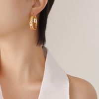 Fashion Graceful Wheat Earrings Titanium Steel Gold Plated Accessories Wholesale main image 3