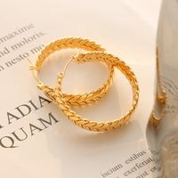 Fashion Graceful Wheat Earrings Titanium Steel Gold Plated Accessories Wholesale main image 7