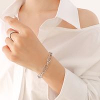 Fashion Cross Titanium Steel Geometric Necklace Bracelet Jewelry Set main image 9