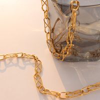 Fashion Cross Titanium Steel Geometric Necklace Bracelet Jewelry Set main image 2
