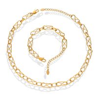 Fashion Cross Titanium Steel Geometric Necklace Bracelet Jewelry Set main image 6
