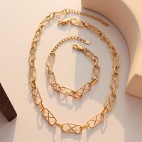 Fashion Cross Titanium Steel Geometric Necklace Bracelet Jewelry Set main image 8