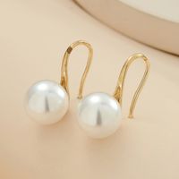 Einfache Mode Perle Ohr Haken Kupfer Perle-legierung Ohrringe main image 2