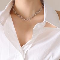 Fashion Cross Titanium Steel Geometric Necklace Bracelet Jewelry Set sku image 1