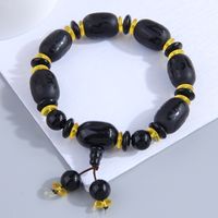 Fashion Simple Six Words Mantra Black Agate Beads Bracelet main image 1