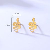 Simple Cute Hollow Snake-shaped Ear Bone Stud 18k Gold Earrings main image 3