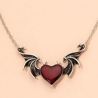 Elegant Glam Classical Devil'S Eye Heart Necklace Alloy Epoxy Plating Halloween Christmas Valentine'S Day Unisex sku image 2